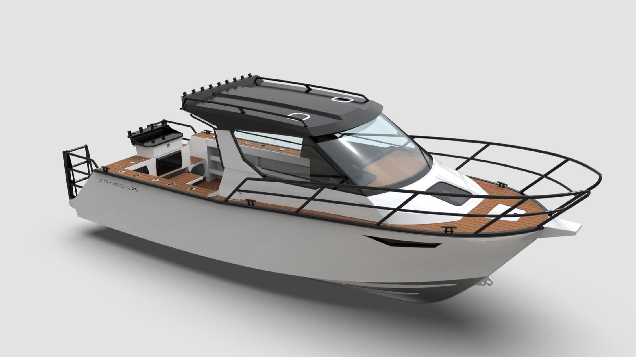 DragonX V7FIVE offshore aluminium boat render